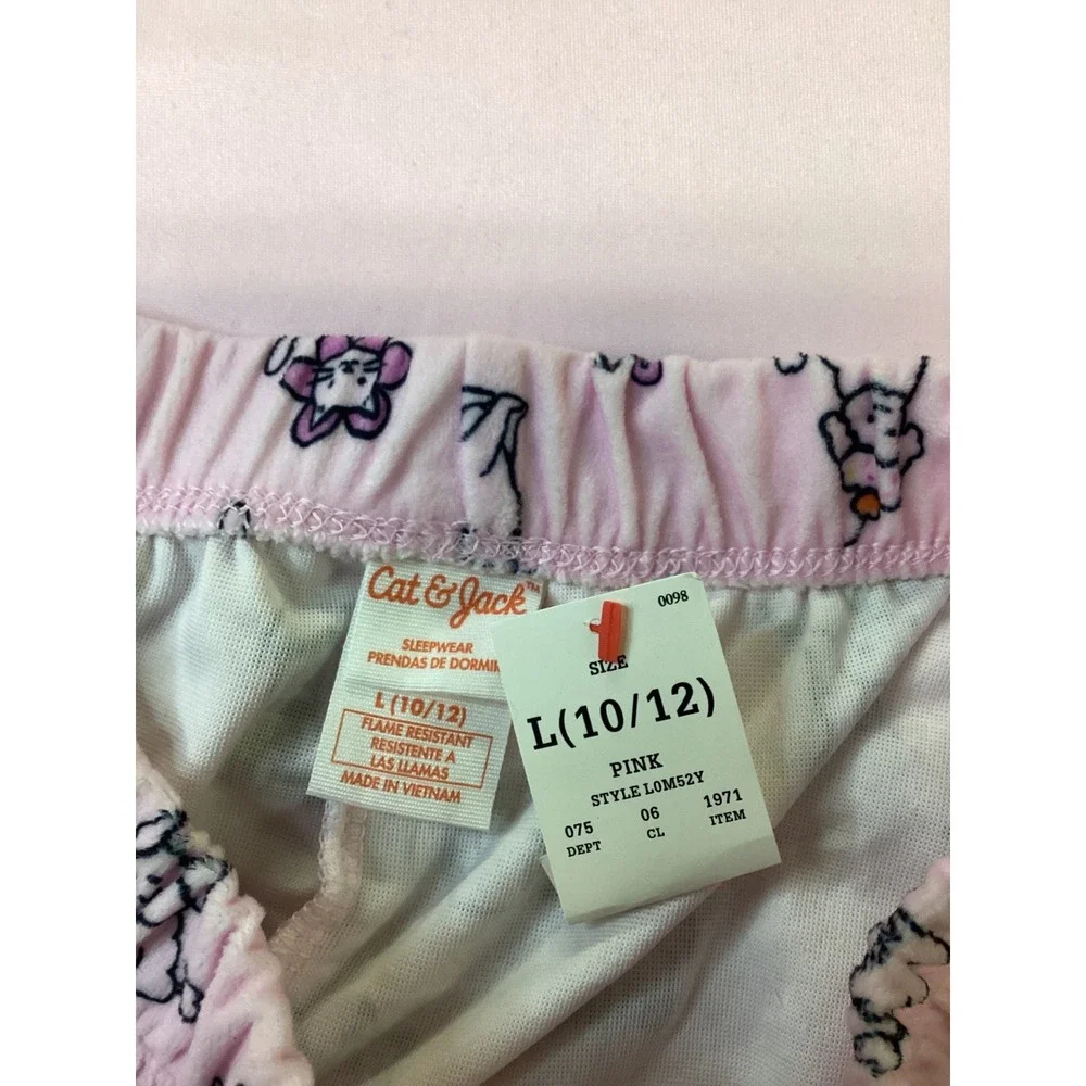Cat & Jack Girls Pink Dog Halloween Pajama Set L 10/12 NWT L0M52Y
